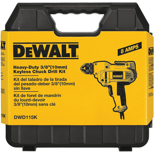 VSR Mid-Handle Drill, 3/8" Chuck, 8 A, 120 V, 0-2500 RPM, Keyless Chuck Helyx Safety & Industrial Supplies