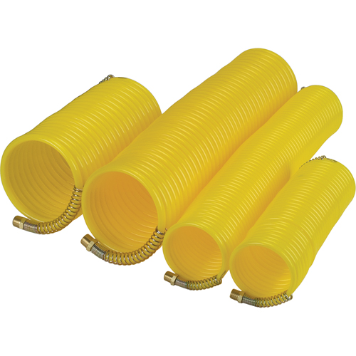 Nylon Coil Air Hose With Fittings, Air, 1/4" ID x 25' L, Nylon, 200 PSI at 23°C Helyx Safety & Industrial Supplies