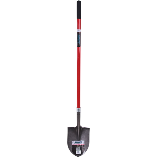 Heavy-Duty Round Point Shovel, Carbon Steel Blade, Fibreglass, Straight Handle Helyx Safety & Industrial Supplies