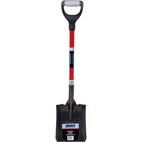 Heavy-Duty Square Shovel, Fibreglass, Carbon Steel Blade, D-Grip Handle, 29-1/2" Long Helyx Safety & Industrial Supplies