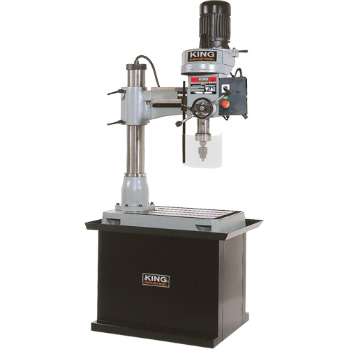 Radial Drilling Machine with Stand, 1/2" Chuck, 5 Speed(s), 19-5/8" W x 21-5/8" L, #3 Morse Helyx Safety & Industrial Supplies