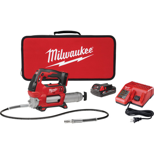 Ensemble de pistolet graisseur sans fil &agrave; deux vitesses M18, Lithium-ion, 18 V Helyx Safety & Industrial Supplies