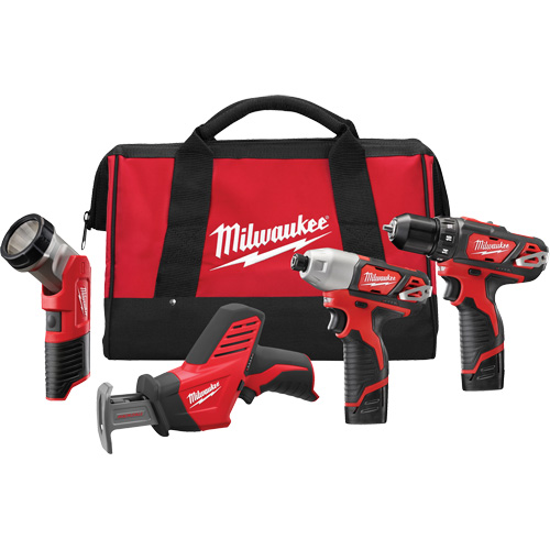 Trousse de 4 outils sans fil M12, Lithium-ion Helyx Safety & Industrial Supplies