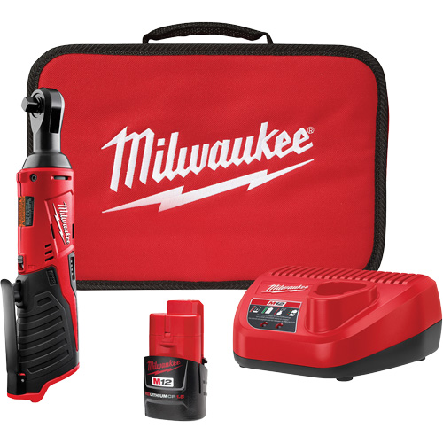 M12 Cordless Ratchet Kit, 12 V, 3/8" Drive Helyx Safety & Industrial Supplies