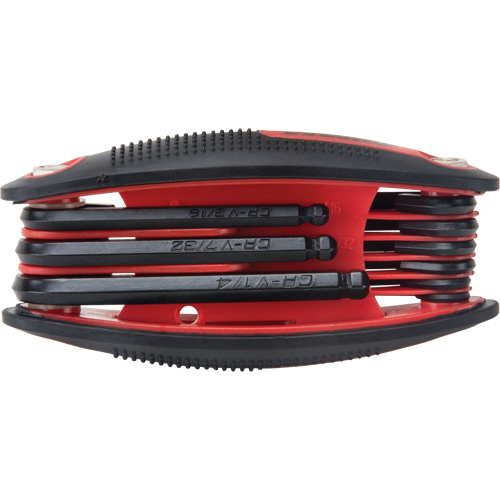 Ball End Fold-Up Hex Key Set, 9 Pcs., Imperial Helyx Safety & Industrial Supplies