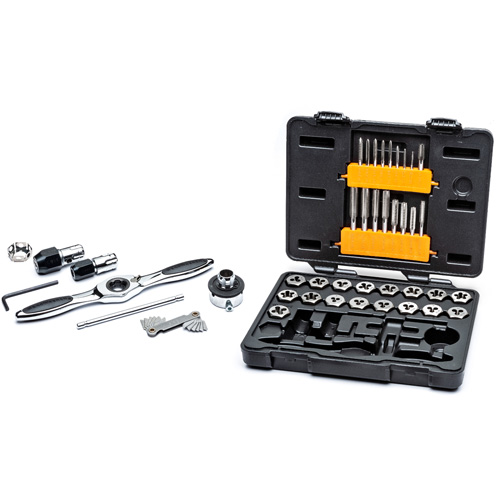 Jeu de tarauds et fili&egrave;res SAE &agrave; cliquet, 42 Morceaux Helyx Safety & Industrial Supplies