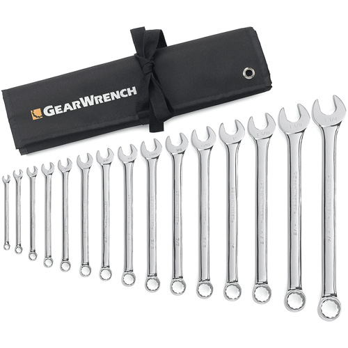 Jeu de cl&eacute;s longues &agrave; coupe &agrave; 12 pans avec pochette &agrave; outils roulable, Combinaison, 15 morceaux, Imp&eacute;rial Helyx Safety & Industrial Supplies