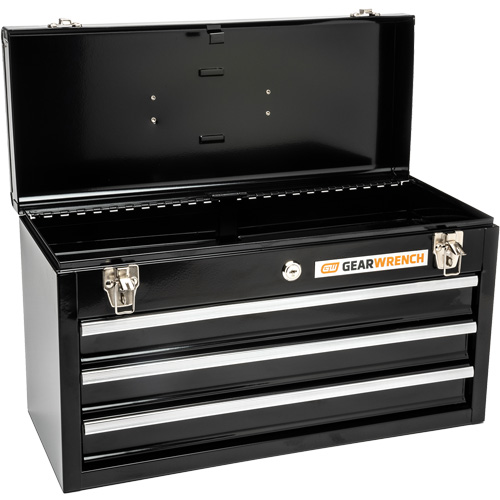 Portable Tool Box, 20" W, 3 Drawers, Black Helyx Safety & Industrial Supplies