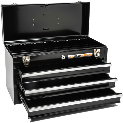 Portable Tool Box, 20" W, 3 Drawers, Black Helyx Safety & Industrial Supplies