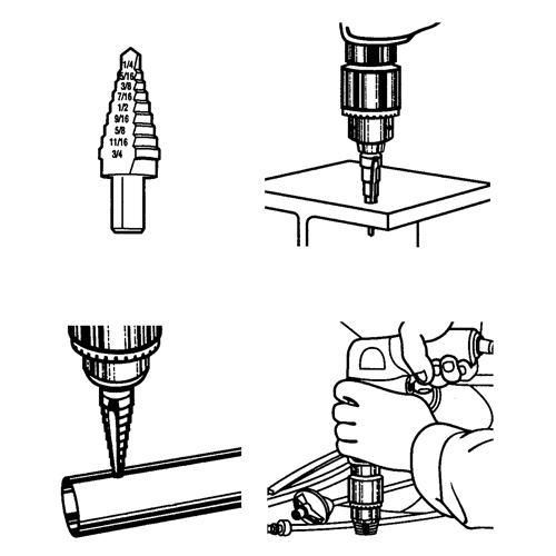 Step Drills, 1/32" Increments Helyx Safety & Industrial Supplies