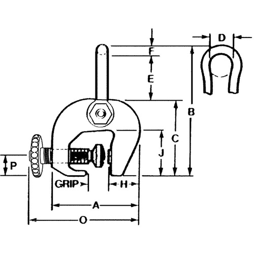 Serre-plaque de type SAC, 12 000 lb (6 tonnes), Ouverture de la m&acirc;choire de 0" - 3" Helyx Safety & Industrial Supplies