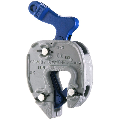 Serre-plaque GX avec attache de chaînette, 1000 lb (0,5 tonne), Ouverture de la m&acirc;choire de 1/16" - 5/16" Helyx Safety & Industrial Supplies