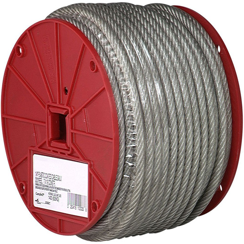 C&acirc;ble m&eacute;tallique, 200' (60,96 m) x 1/4", 1400 lb (0,7 tonnes), Rev&ecirc;tement de vinyle Helyx Safety & Industrial Supplies