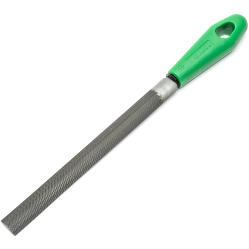 Lime &agrave; taille crois&eacute;e avec poign&eacute;e verte, Demi-ronde, 8", B&acirc;tarde Helyx Safety & Industrial Supplies
