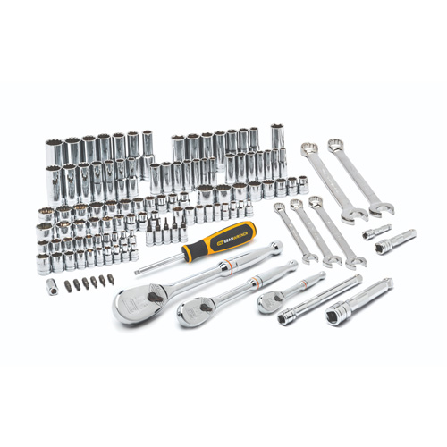 Jeu d'outils pour m&eacute;caniciens &agrave; 6 et 12 pans standards et profonds de 1/4", 3/8" et 1/2" SAE/m&eacute;triques Helyx Safety & Industrial Supplies