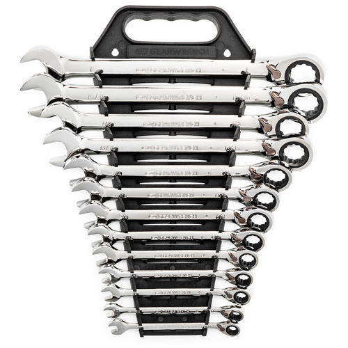 72-Tooth 12 Point Reversible Ratcheting SAE Wrench Set, Combination, 13 Pieces, Imperial Helyx Safety & Industrial Supplies