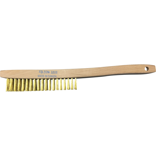 Curved-Handle Scratch Brushes, Brass, 4 x 19 Wire Rows, 14" Long Helyx Safety & Industrial Supplies