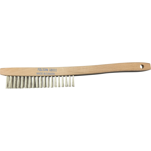 Brosses de nettoyage &agrave; manche recourb&eacute;, Acier inoxydable, 4 x 19 rangs de fils, Longueur 14" Helyx Safety & Industrial Supplies