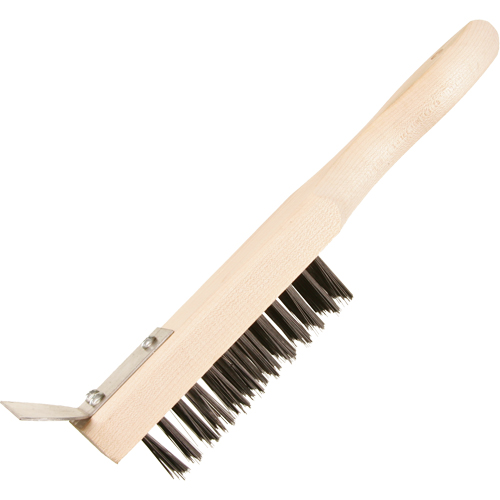 Scratch Brush With Scraper, Steel, 5 x 13 Wire Rows, 11-3/8" Long Helyx Safety & Industrial Supplies