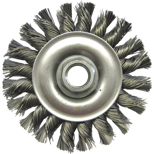 Wire Wheel Brushes, 4" Dia., 0.02" Fill, 5/8"-11 Arbor, Steel Helyx Safety & Industrial Supplies