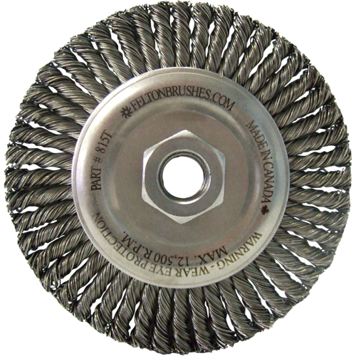 Wire Wheel Brushes, 5-7/8" Dia., 0.02" Fill, 5/8"-11 Arbor, Steel Helyx Safety & Industrial Supplies