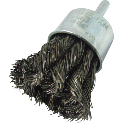 Brosses mont&eacute;es &agrave; fils nou&eacute;s, 1" dia., dia. Des fils 0,014", Tige 1/4" Helyx Safety & Industrial Supplies