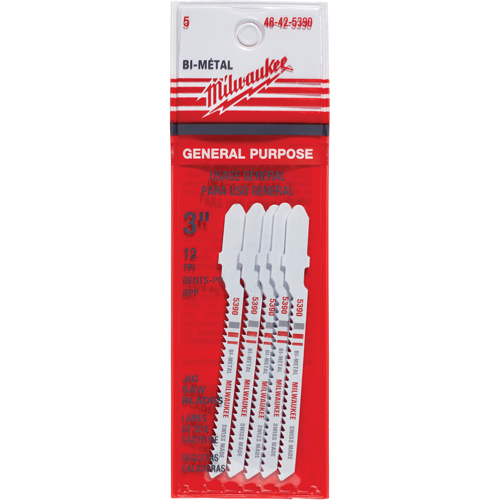 Jigsaw Blade, Bi-Metal, T-Shank, 3" L, 12 TPI Helyx Safety & Industrial Supplies