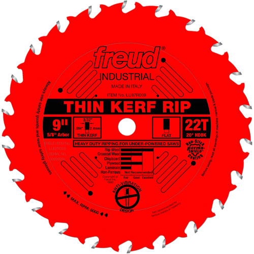 Lames de scie industrielle TCS - refente/coupe en travers &agrave; voie &eacute;troite, 9", 22 dents, Pour Bois Helyx Safety & Industrial Supplies