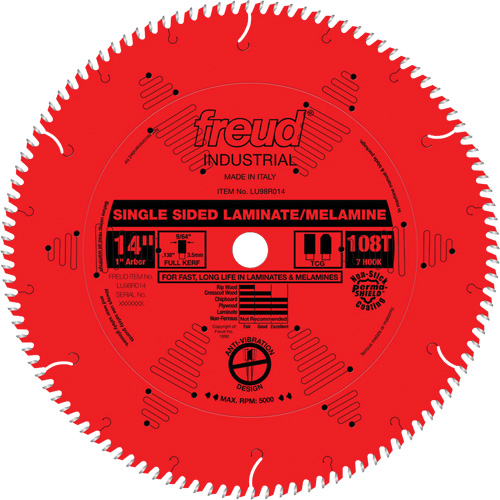 Lames de scie industrielle TCS pour panneaux de particules, 14", 108 dents, Pour Stratifi&eacute; Helyx Safety & Industrial Supplies