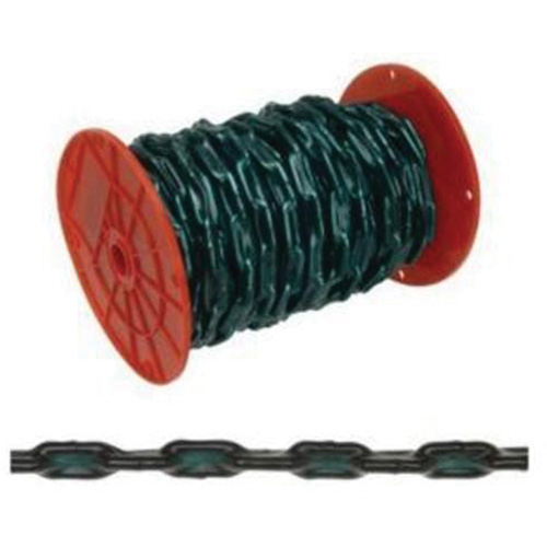 Straight Link Coil Chain with Green Sleeve, Low Carbon Steel, 2/0 x 60' (18.3 m) L, 520 lbs. (0.26 tons) Load Capacity Helyx Safety & Industrial Supplies