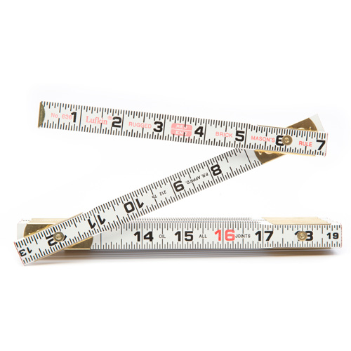 R&egrave;gle de maçon Red End, 6' lo, Bois, Graduations de 1/16" Helyx Safety & Industrial Supplies