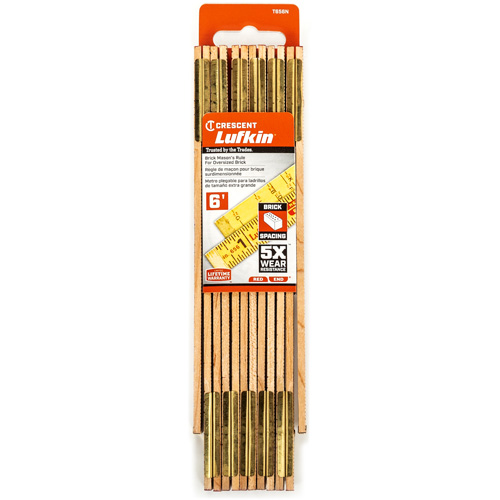 R&egrave;gle de maçon surdimensionn&eacute; Red End, 6' lo, Bois, Graduations de 1/16" Helyx Safety & Industrial Supplies