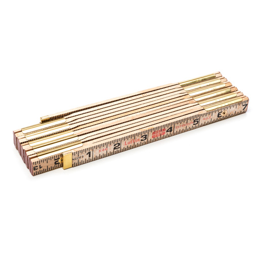 Red End&reg; Rule with Two 6" Slide Rule Extensions, 6' L, Wood, 1/16" Graduations Helyx Safety & Industrial Supplies