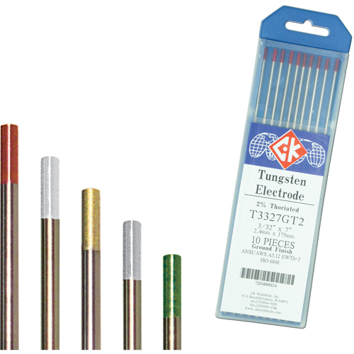 &eacute;lectrodes de tungst&egrave;ne, 0,020" dia. x 7" lo Helyx Safety & Industrial Supplies