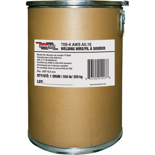Fil &agrave; souder ER70S17, Acier au carbone, 0,035" diam&egrave;tre Helyx Safety & Industrial Supplies