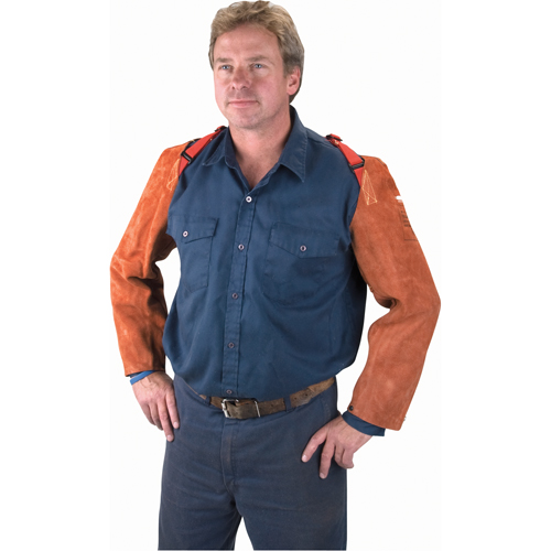 Manches en cuir, 23" lo, Lava Brown Helyx Safety & Industrial Supplies