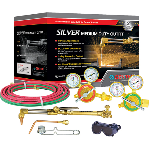 Silver Medium-Duty Welding & Cutting Outfits, 1/2" Cut, 1/4" Weld Helyx Safety & Industrial Supplies