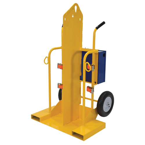 Welding Cylinder Torch Cart, Pneumatic Wheels, 24" W x 19-1/2" L Base, 500 lbs. Helyx Safety & Industrial Supplies