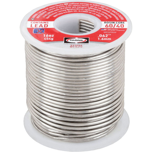 60/40 Leaded Rosin Core Solder, Lead-Based, 60% Tin 40% Lead, Rosin Core, 1/16" Dia. Helyx Safety & Industrial Supplies