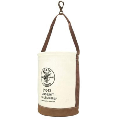 Sceau &agrave; fond en cuir, 17" h, Toile, Blanc Helyx Safety & Industrial Supplies