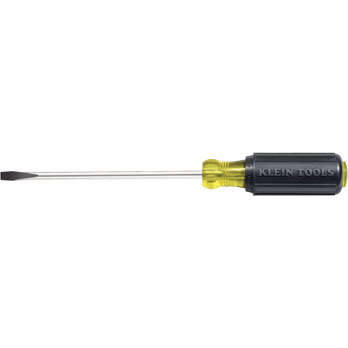 Slot Cabinet Tip Screwdriver, 1/4" Tip, Round, 10-11/32" L, Cushion Grip Handle Helyx Safety & Industrial Supplies