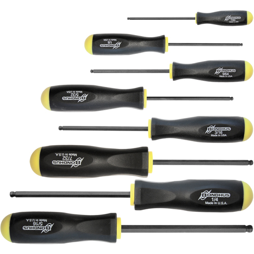 Ball Driver Screwdriver Sets - SAE, 8 Pcs. Helyx Safety & Industrial Supplies