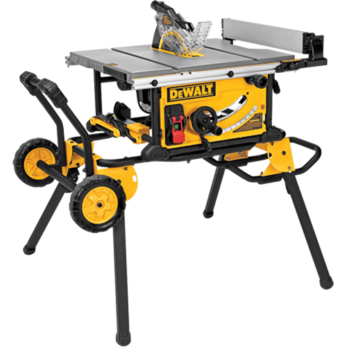 Scie de table pour chantier avec support roulant, 15 A, 4800 tr/min Helyx Safety & Industrial Supplies