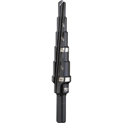 #2 Step Drill Bit, 3/16" - 1/2" , 1/16" Increments, High Speed Steel Helyx Safety & Industrial Supplies