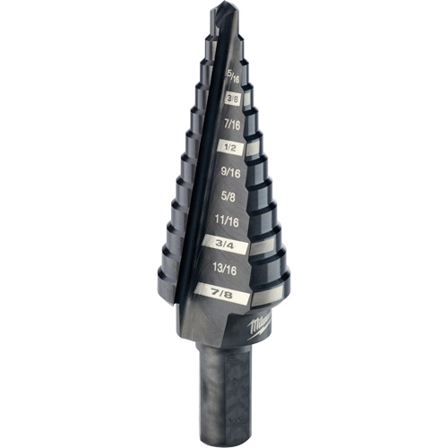 #4 Step Drill Bit, 3/16" - 7/8" , 1/16" Increments, High Speed Steel Helyx Safety & Industrial Supplies