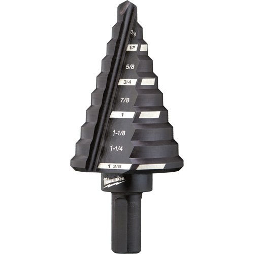 #5 Step Drill Bit, 1/4" - 1-3/8" , 1/8" Increments, High Speed Steel Helyx Safety & Industrial Supplies