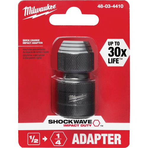 Adaptateur de douille carr&eacute;e &agrave; hexagonale pour tournevis &agrave; percussion Shockwave, Chocs, Prise 1/4", Douille 1/2", 1,875" lo Helyx Safety & Industrial Supplies