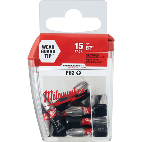 Forets &agrave; chocs Shockwave, Phillips, #2, Prise 1/4" Helyx Safety & Industrial Supplies