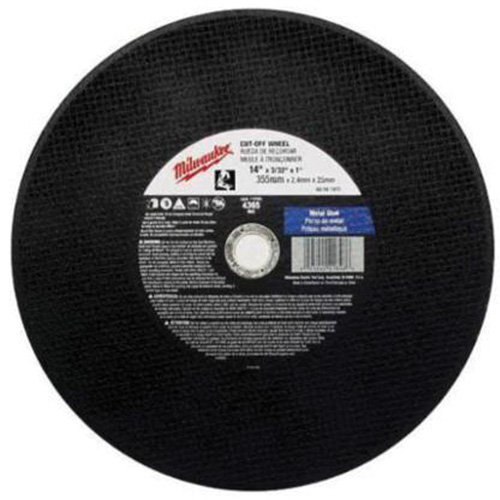 General Purpose Cut-Off Wheels, 14" x 3/32", 1" Arbor, Type 1, Aluminum Oxide, 4365 RPM Helyx Safety & Industrial Supplies