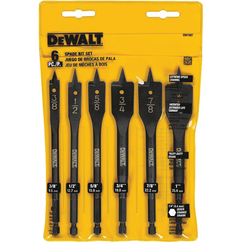 Heavy-Duty Spade Bit Set, 6 Pieces Helyx Safety & Industrial Supplies